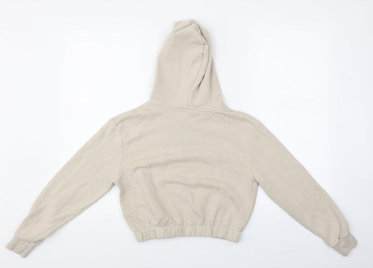 Back view of H&M girls’ beige pullover hoodie, size 10-11, years