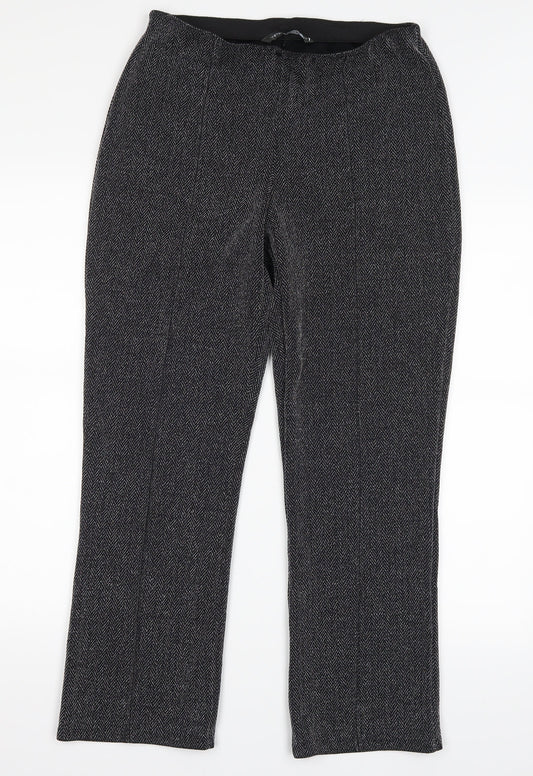straight led Womens Black   Trousers  Size 10 L25 in