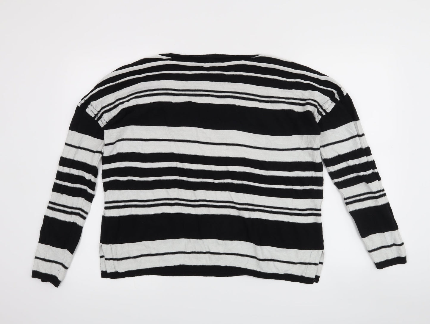NEXT Womens Black Striped  Pullover Jumper Size 14