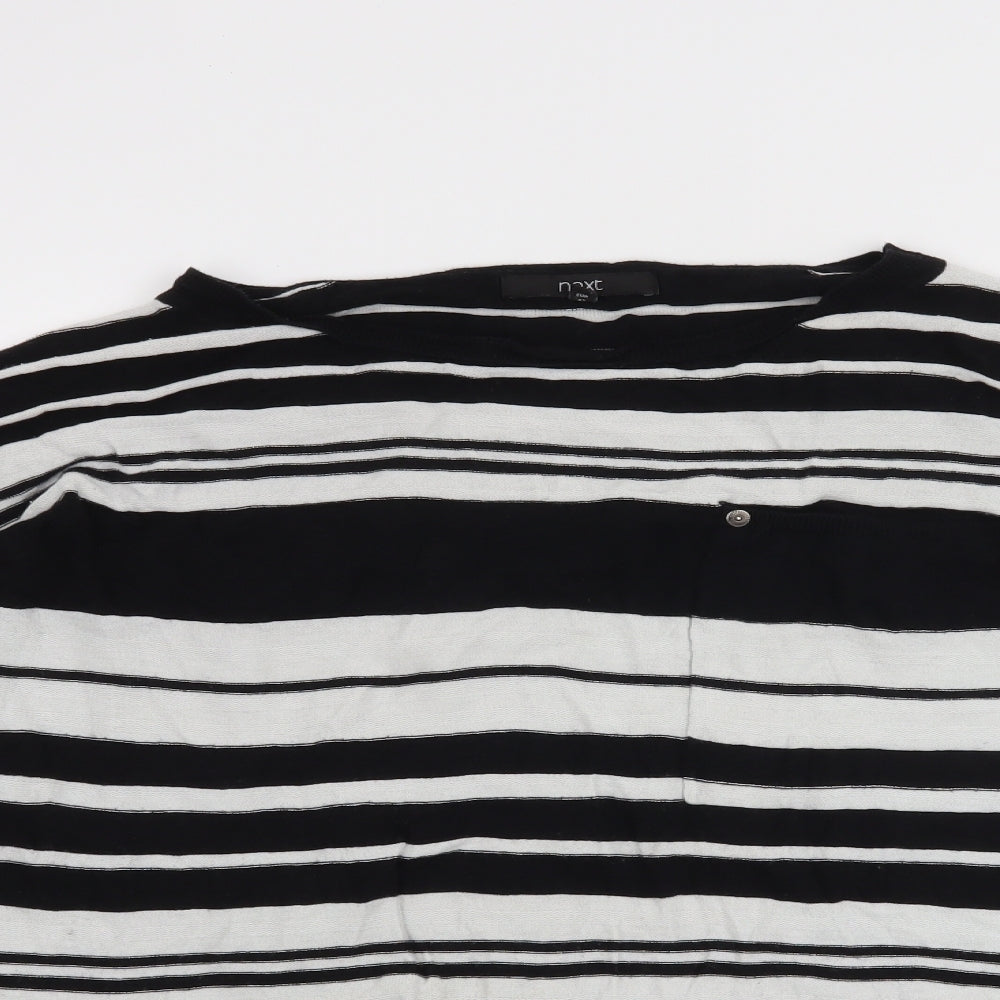 NEXT Womens Black Striped  Pullover Jumper Size 14