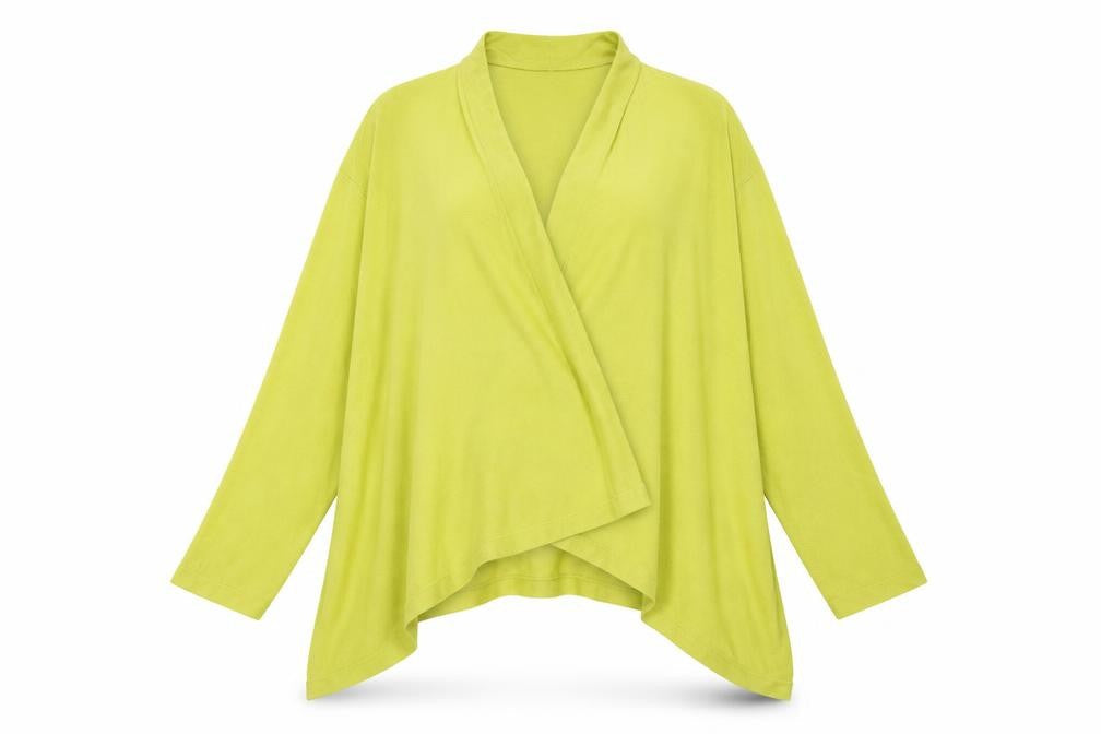 Front view of Precis women’s yellow cardigan jumper, size L