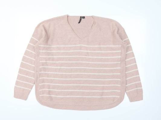 Capsual Womens Pink Striped  Pullover Jumper Size 12
