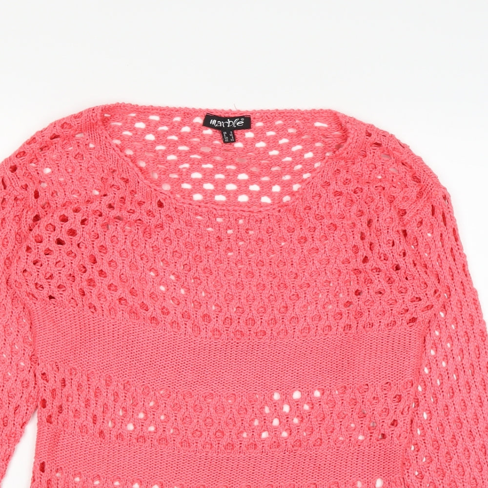 Marble Womens Pink   Pullover Jumper Size XS