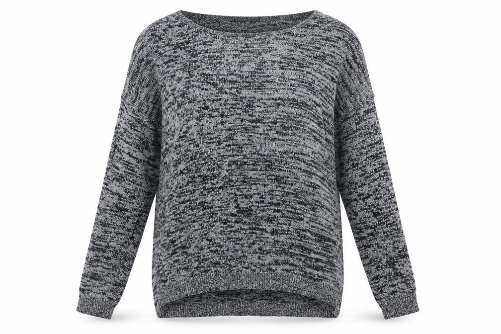 Front view of definitions women’s grey jumper, size UK 12