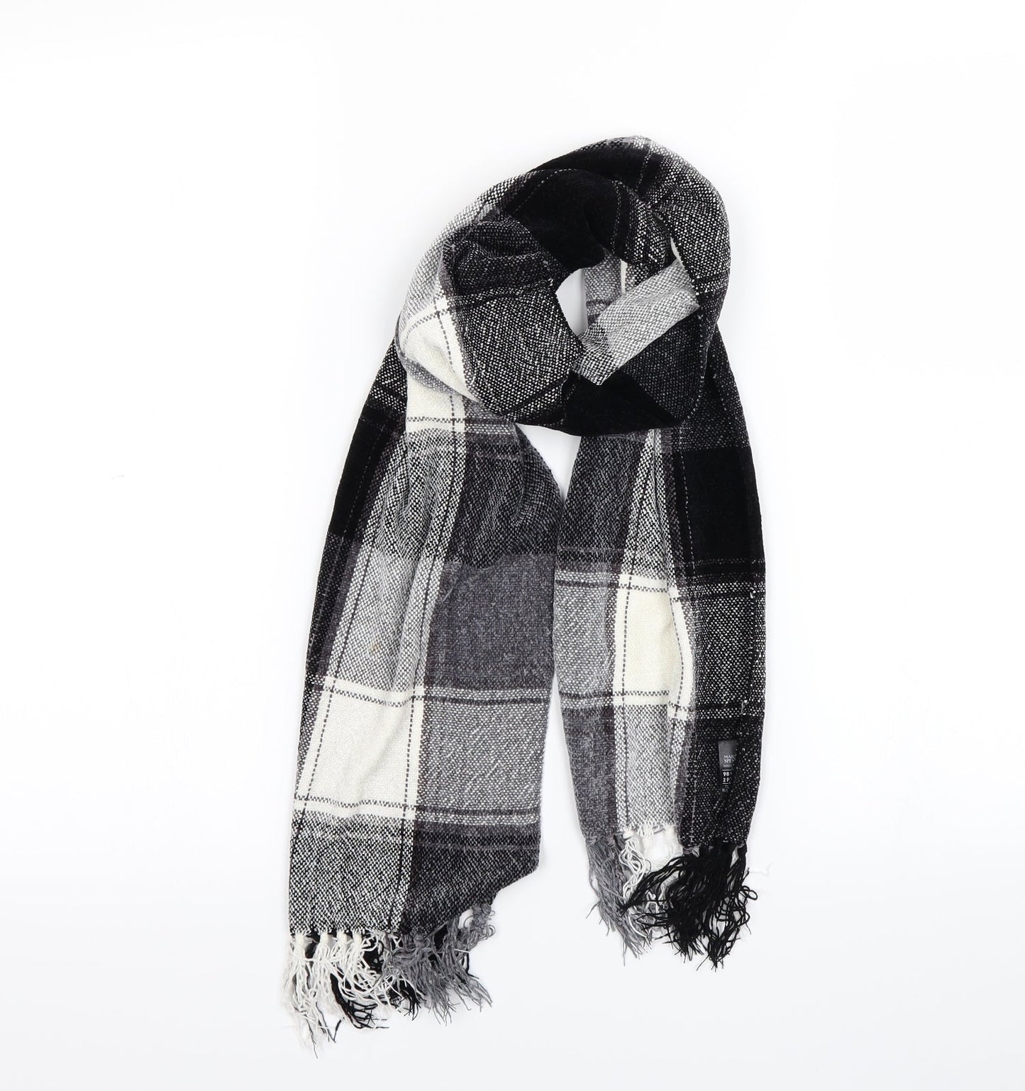Preworn Womens Black Check   Scarf
