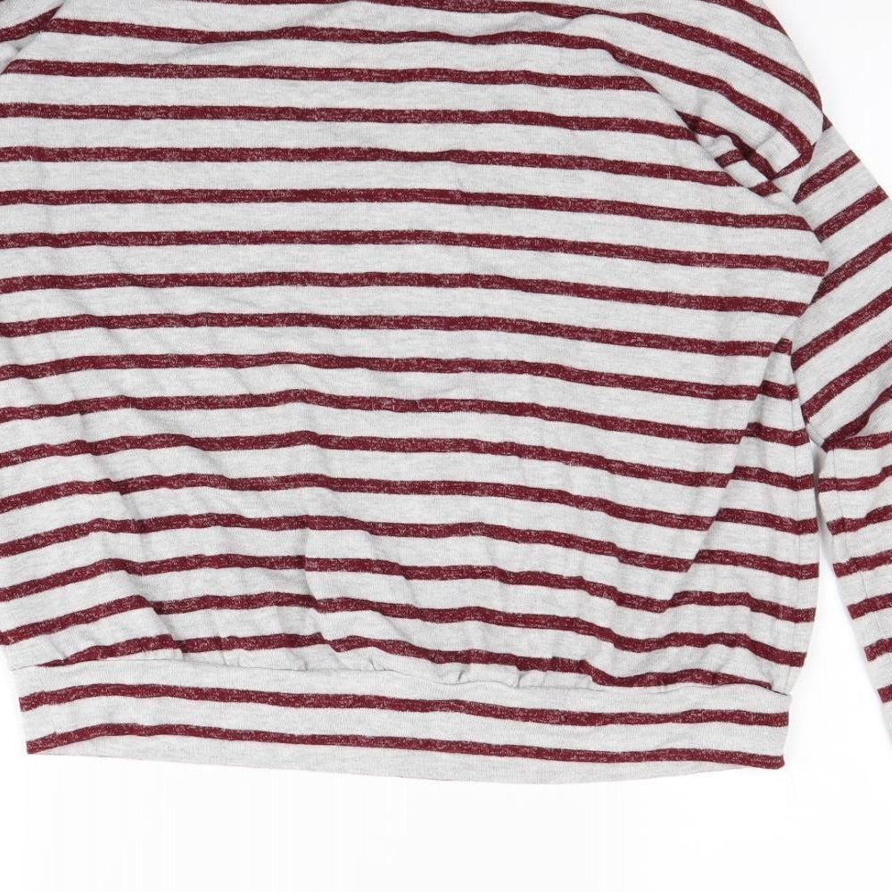 Brand and care label for Marks & Spencer girls’ red striped rayon jumper, size 12-13, years