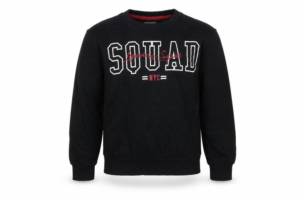 Front view of studio girls’ black jumper, size 6-7, years