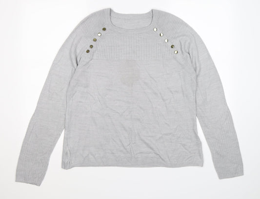 Marks and Spencer Womens Grey  Knit Pullover Jumper Size 14