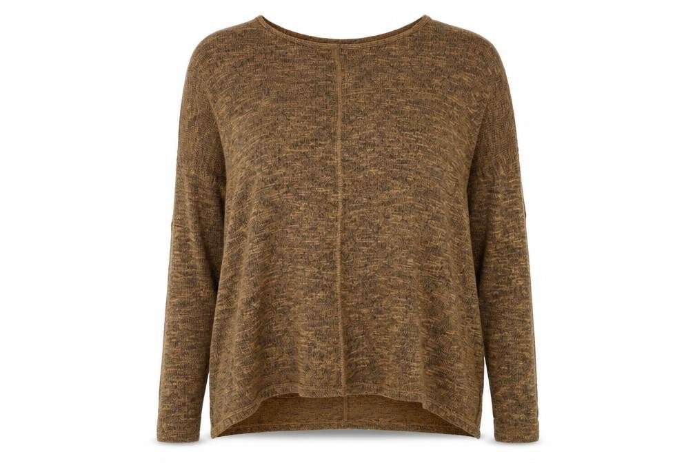 Front view of New Look women’s brown jumper, size UK 12