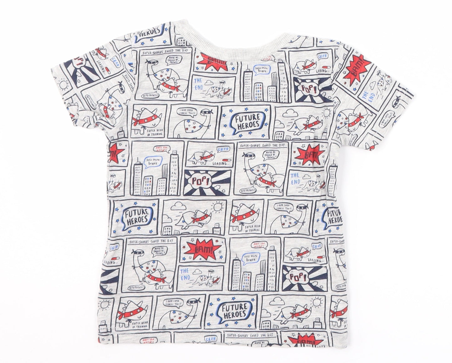 George Boys Grey   Basic T-Shirt Size 6-9 Months  - Dinosaur