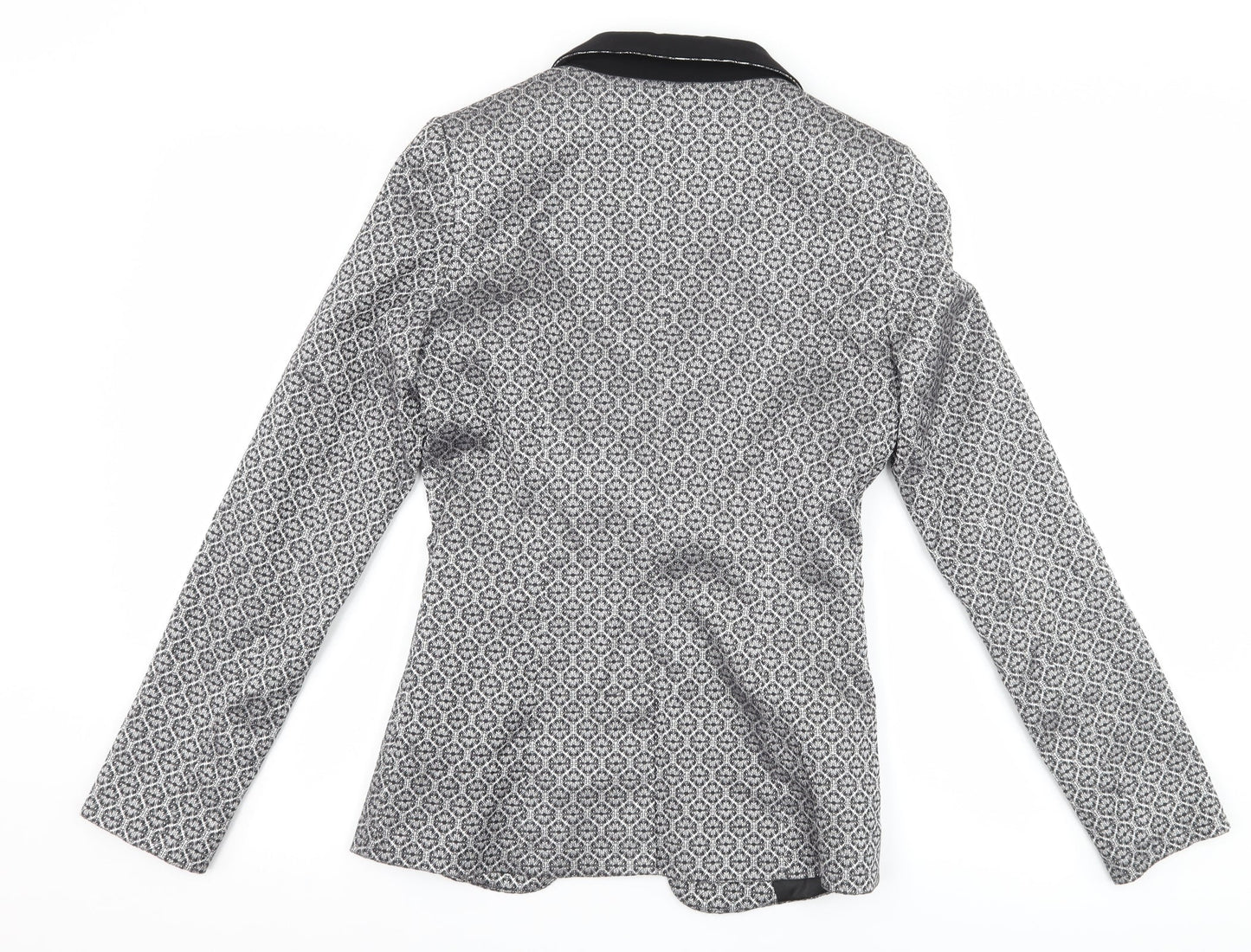 Dorothy Perkins Womens Silver Geometric  Jacket Suit Jacket Size 8