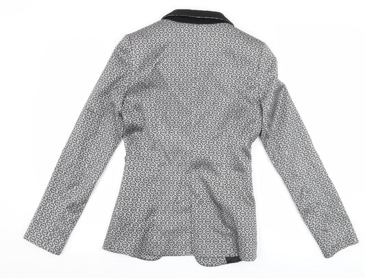 Dorothy Perkins Womens Silver Geometric  Jacket Suit Jacket Size 8