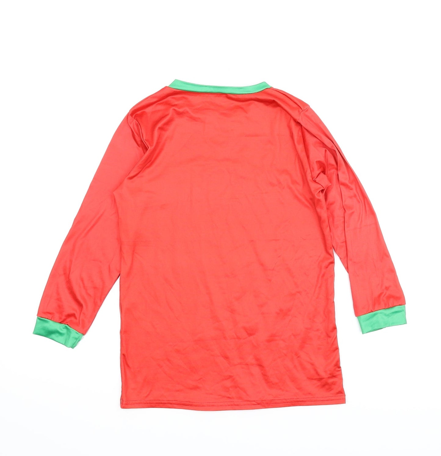Preworn Boys Red   Basic T-Shirt Size 10 Years  - Christmas