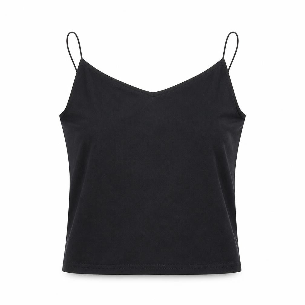 Front view of New Look women’s black camisole tank, size UK 10
