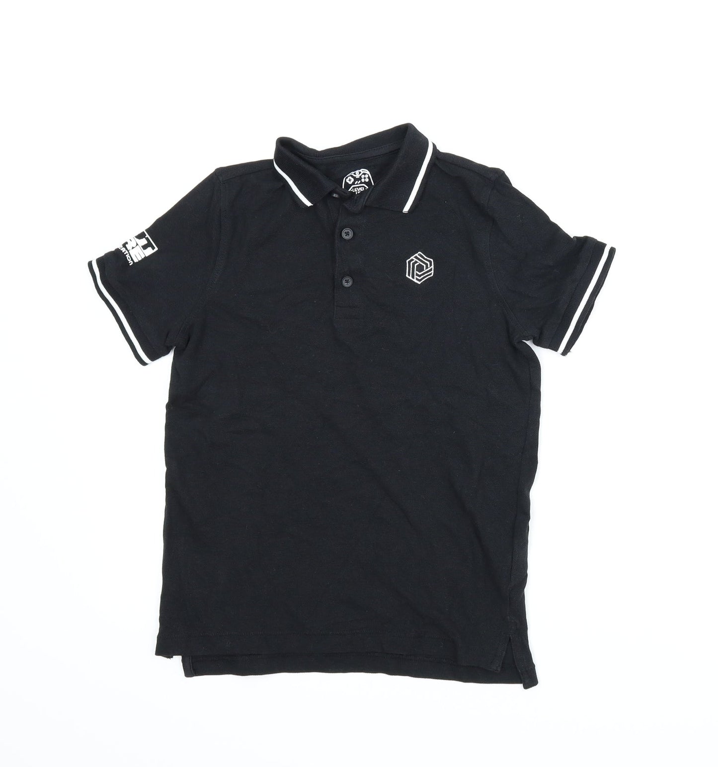 F&F Boys Black   Basic Polo Size 8-9 Years