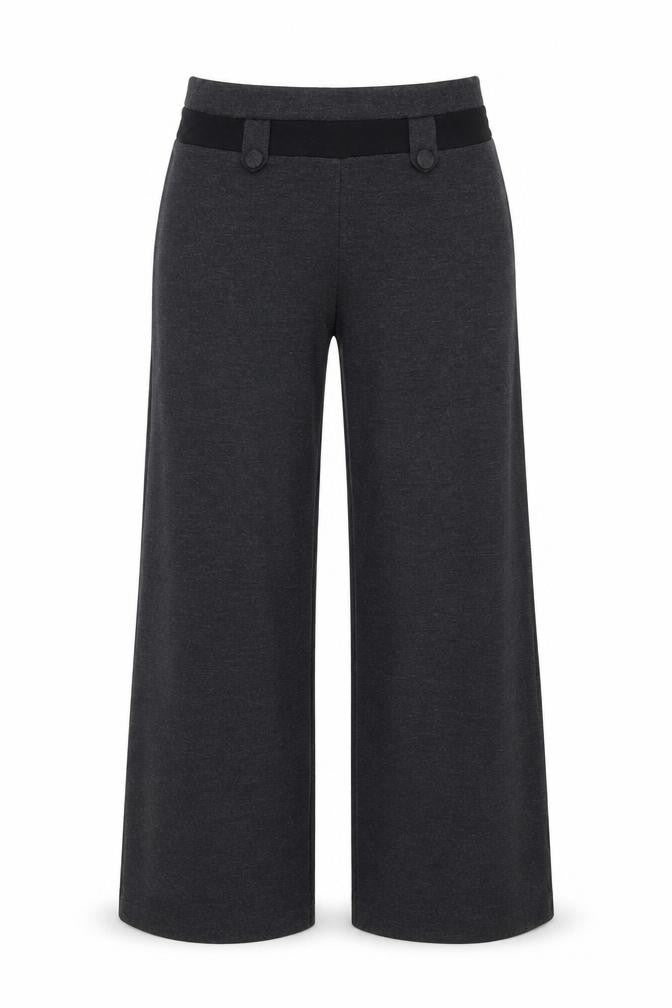Front view of Per Una women’s grey trousers, size UK 10, 25-inch leg