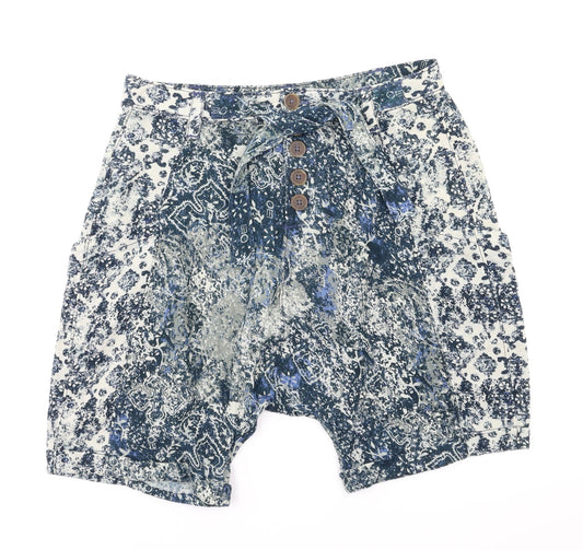Five people Womens Blue Floral  Paperbag Shorts Size 4