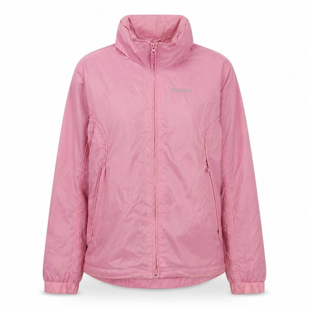 Front view of MILATEX women’s pink rain coat coat, size UK 12