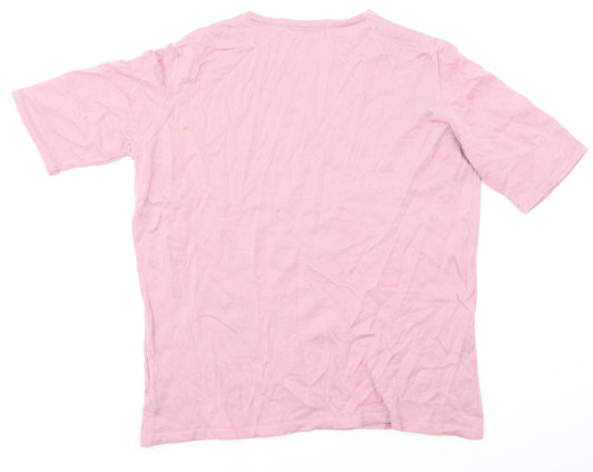 Cotsworld Womens Pink Houndstooth  Basic T-Shirt Size M