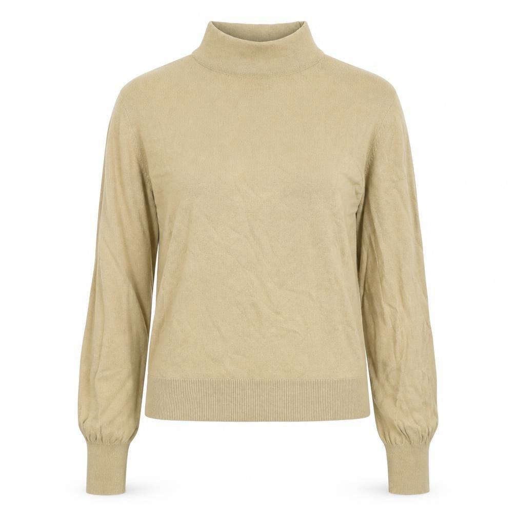 Front view of Topshop women’s beige basic t-shirt, size UK 12