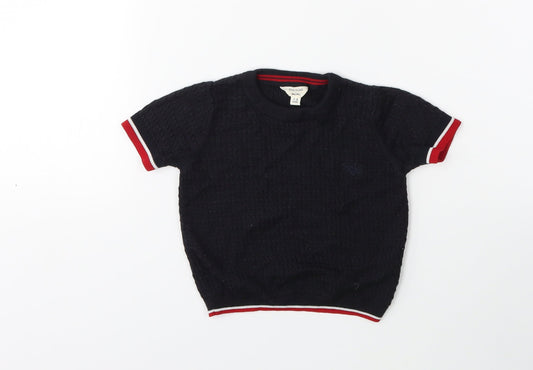 Additional front view of River Island Baby Blue Knit jumper, size 3-6, Months