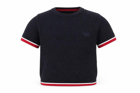 Front view of River Island Baby Blue Knit jumper, size 3-6, Months