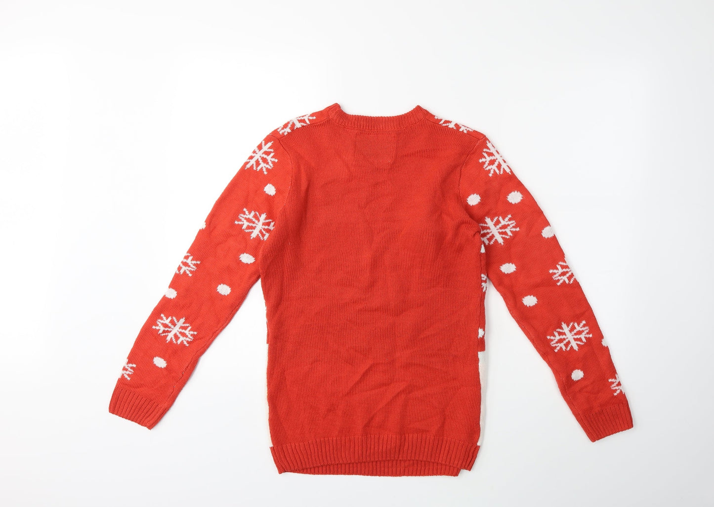 Preworn Mens Red  Knit Pullover Jumper Size M  - chrismtas
