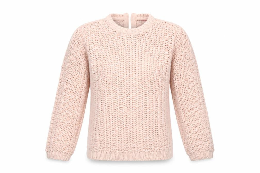 Front view of Young Dimension boys’ pink knit jumper, size 12-13, years