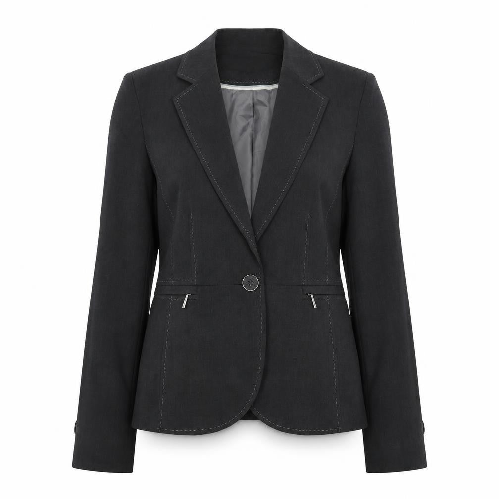 Front view of Marks & Spencer women’s black jacket suit jacket, size UK 8