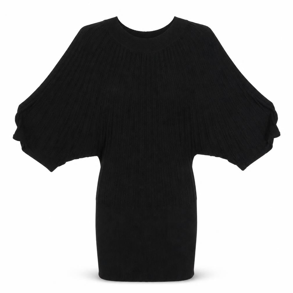 Front view of H&M women’s black jumper, size UK 8