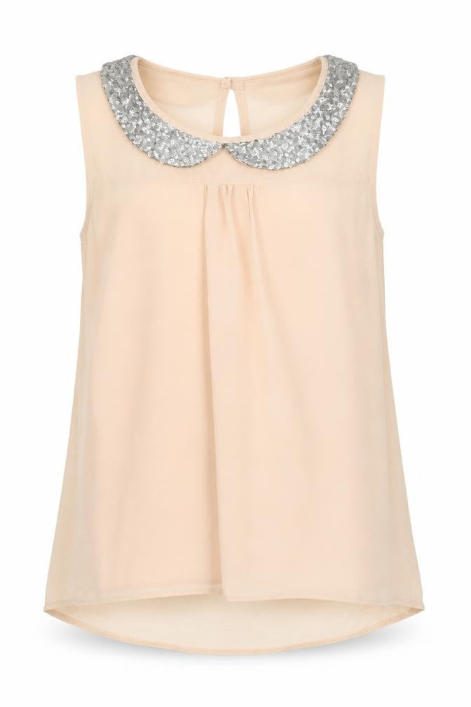 Front view of YD girls’ pink basic blouse, size 12-13, years