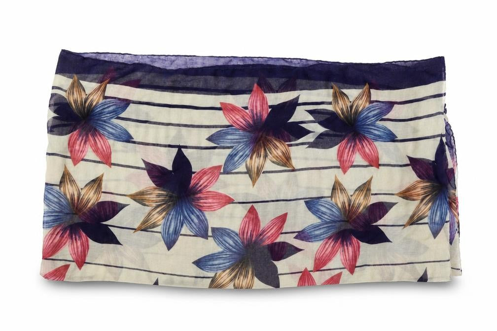 Front view of Preworn women’s multicoloured floral shawl/wrap