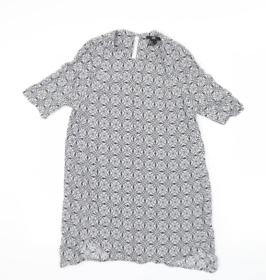 H&M Womens Black Geometric  Basic Blouse Size 8