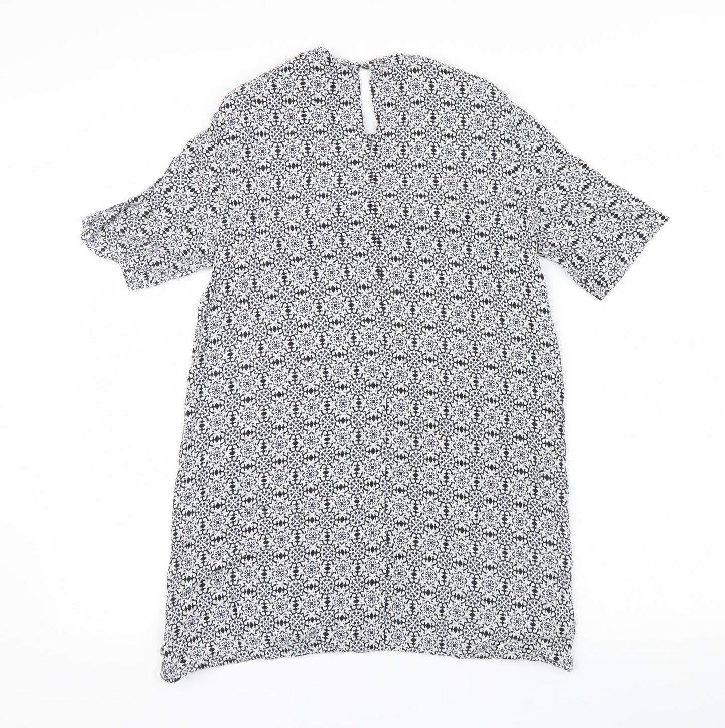 H&M Womens Black Geometric  Basic Blouse Size 8