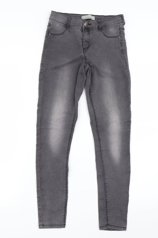 Dorothy Perkins Womens Grey  Denim Straight Jeans Size 8 L26 in