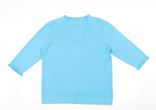 Per Una Womens Blue  Knit Pullover Jumper Size 20