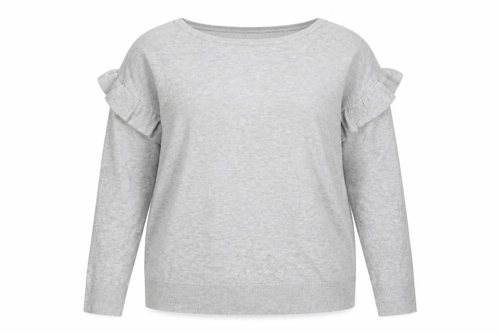 Front view of Dorothy Perkins women’s grey jumper, size UK 18