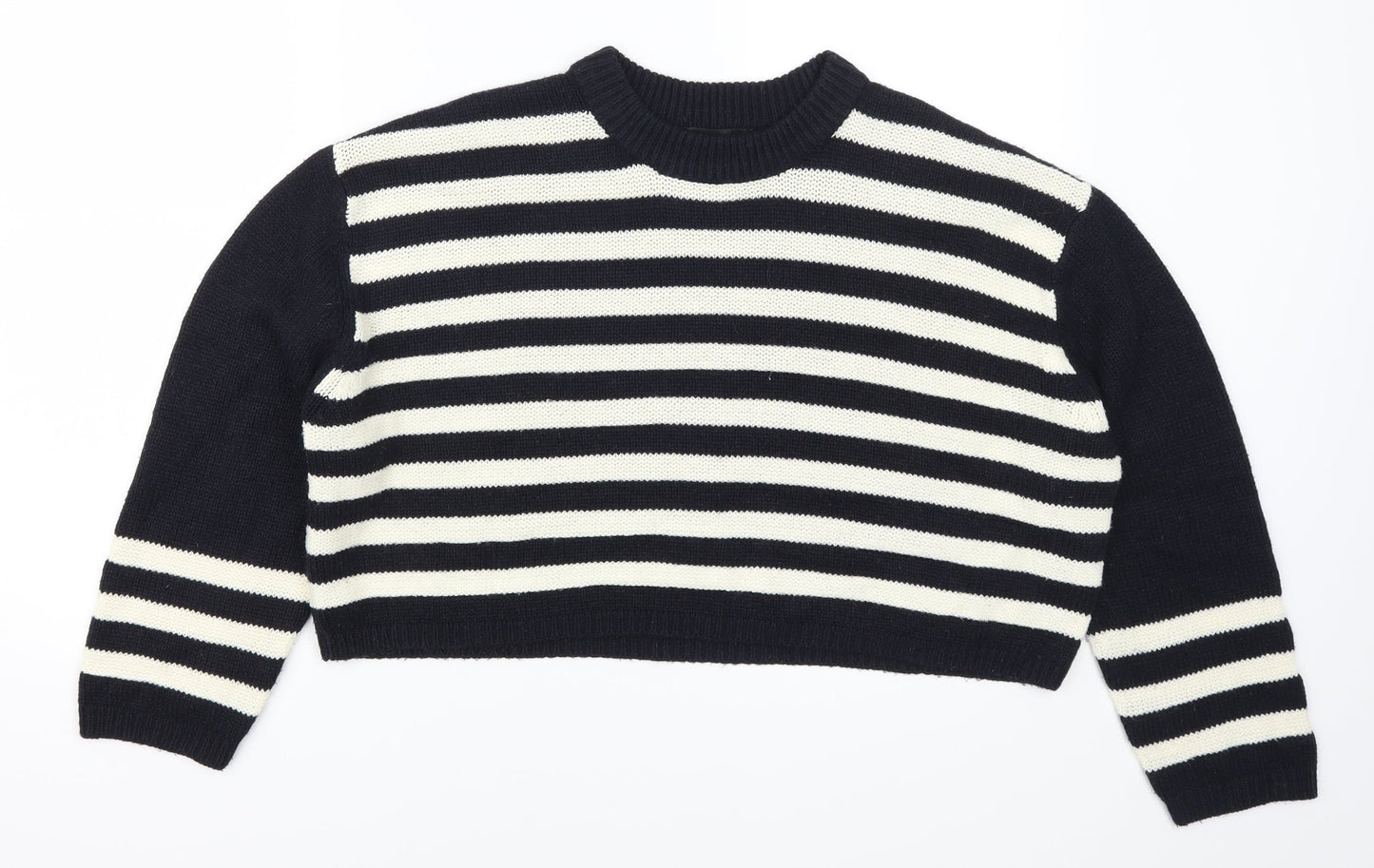 Topshop Womens Blue Striped  Pullover Jumper Size 8