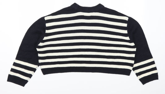 Topshop Womens Blue Striped  Pullover Jumper Size 8