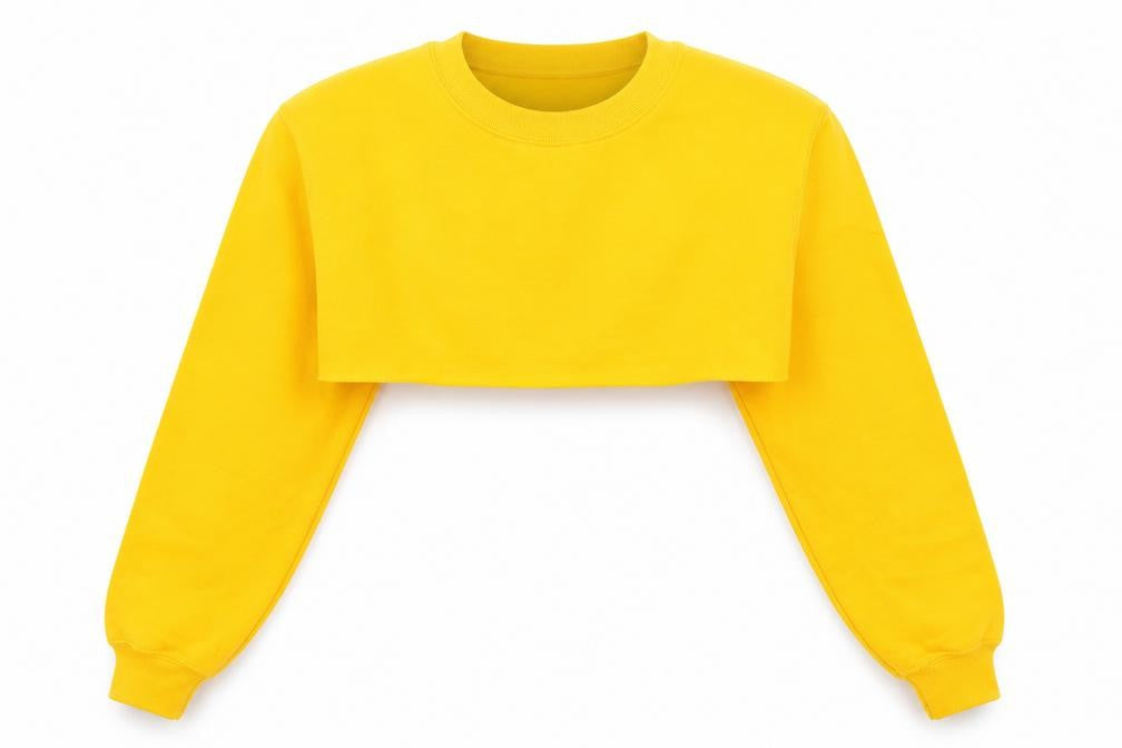 Front view of PRETTYLITTLETHING women’s orange cape sweatshirt, size S