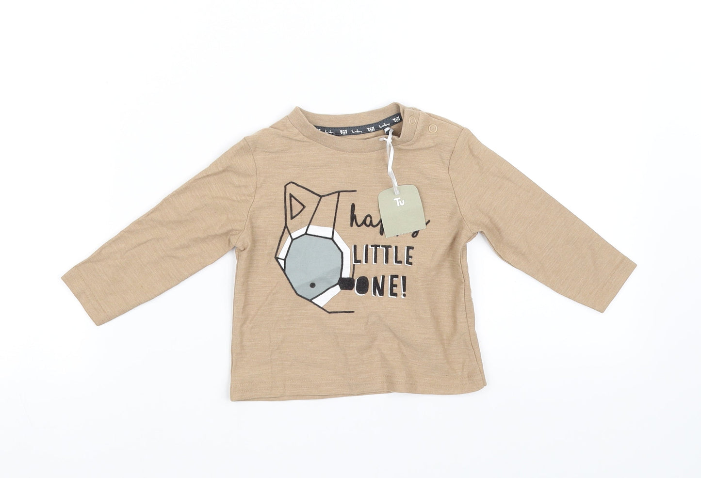 TU  Beige   Basic T-Shirt Size 3-6 Months