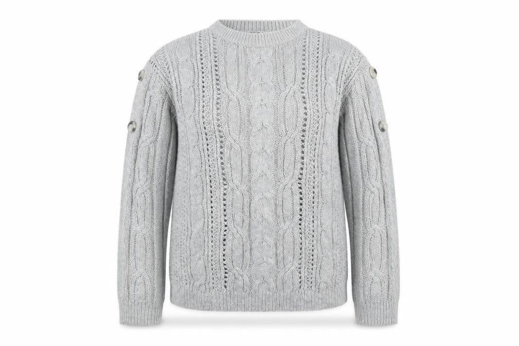 Front view of Marks & Spencer Collection women’s grey jumper, size UK 10