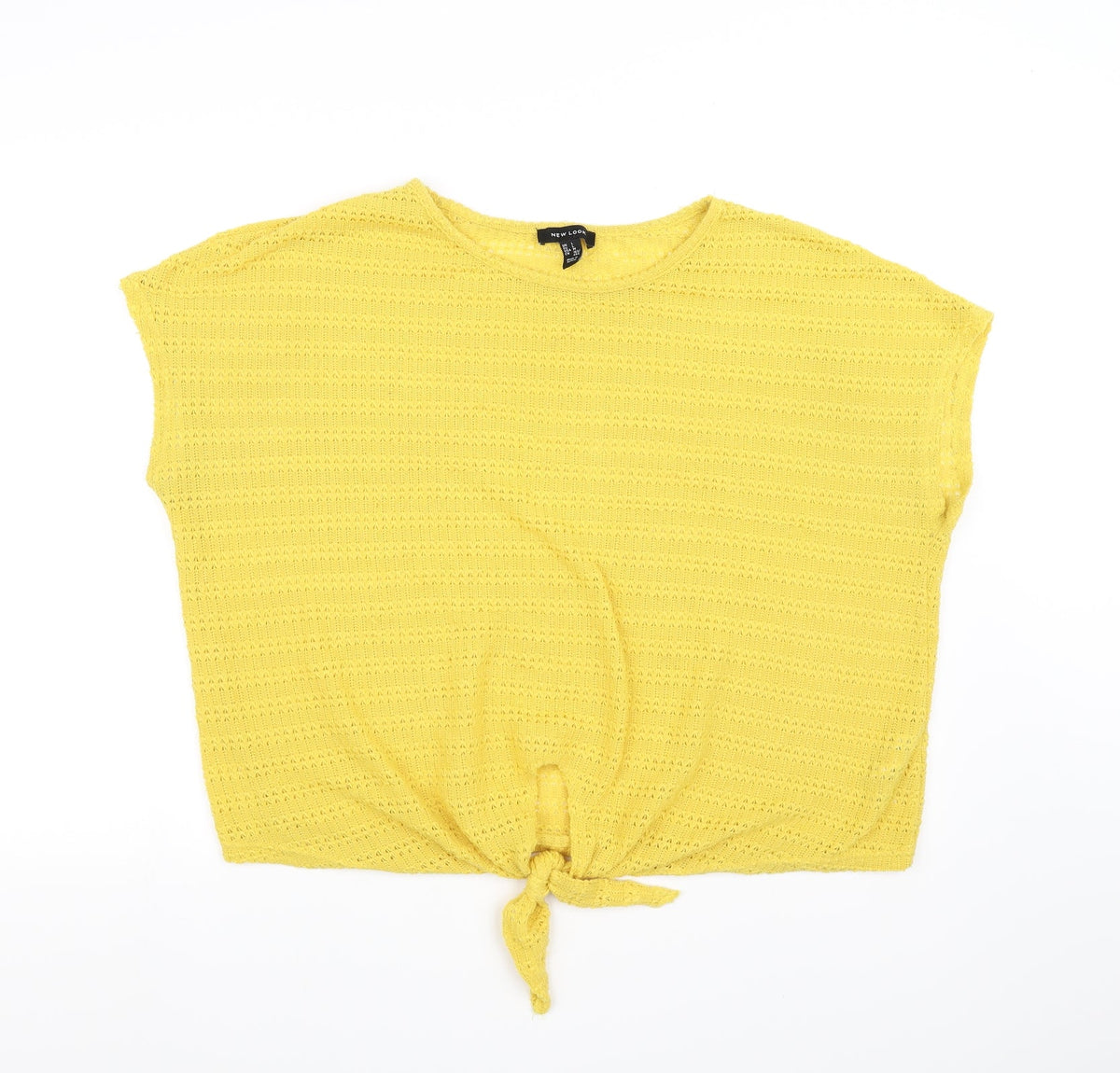 Additional front view of New Look women’s yellow vest jumper, size L