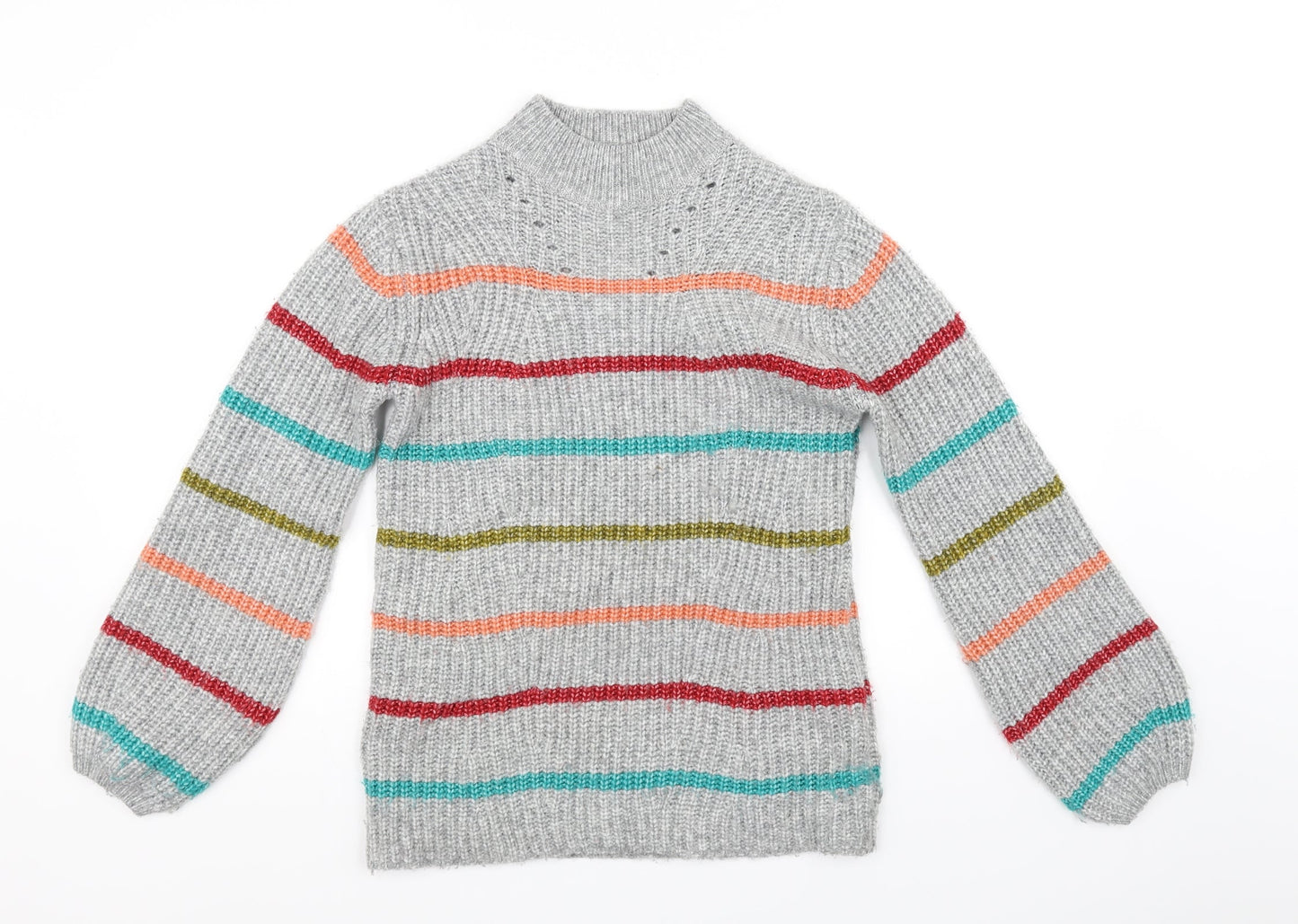 Papaya Womens Grey Striped  Pullover Jumper Size S