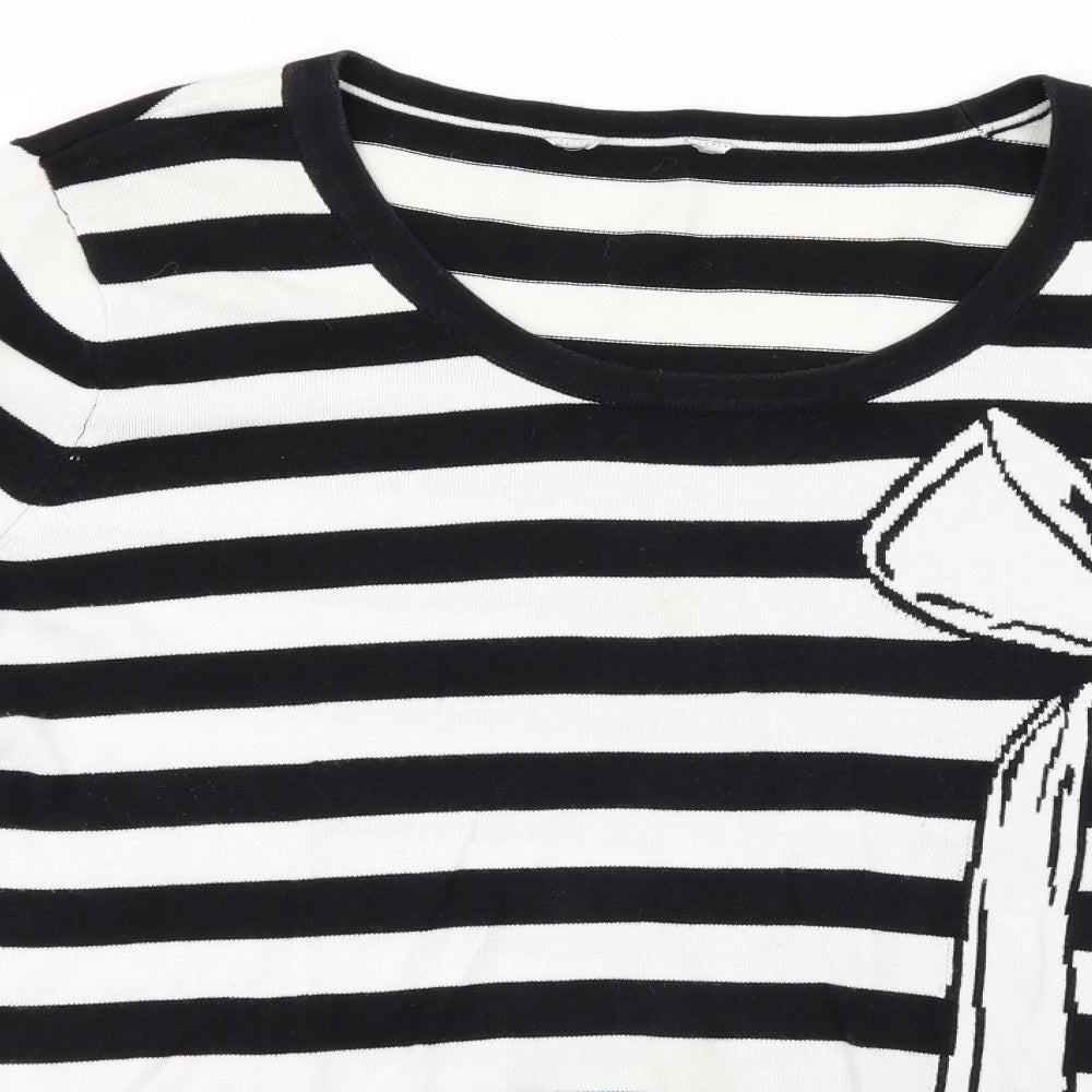 BHS Womens White Striped  Pullover Jumper Size 18