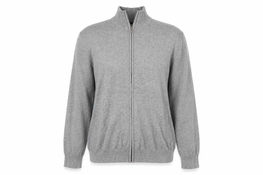 Front view of Avenue women’s grey full zip jumper, size L