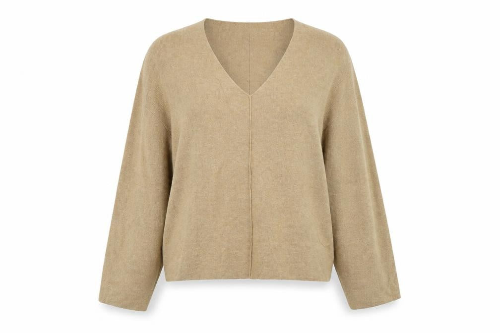 Front view of H&M women’s beige jumper, size S