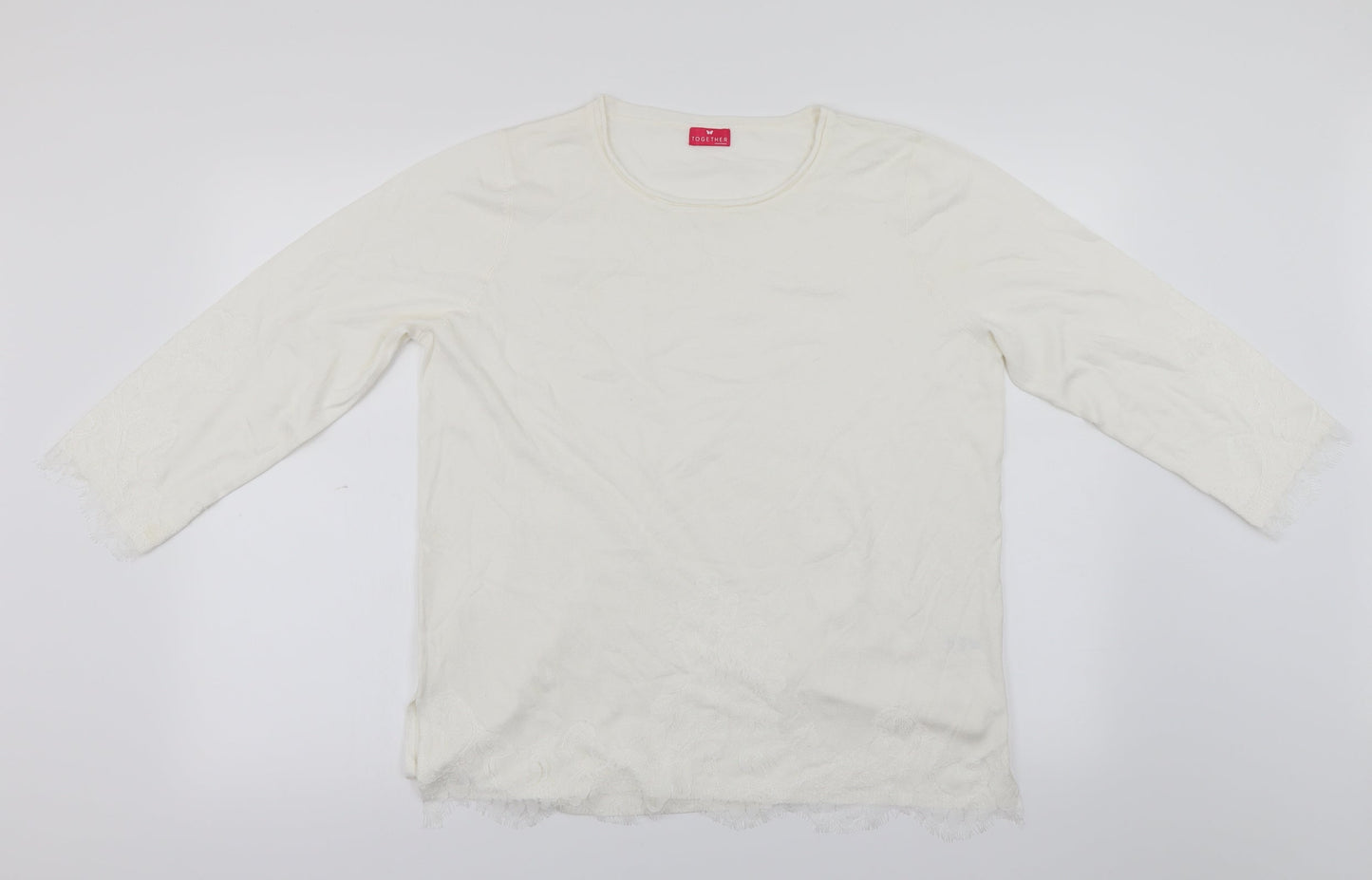 Together Womens Ivory   Pullover Jumper Size 14