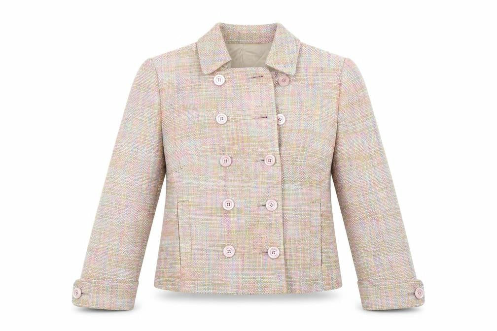Front view of Oasis women’s pink jacket coat, size UK 10