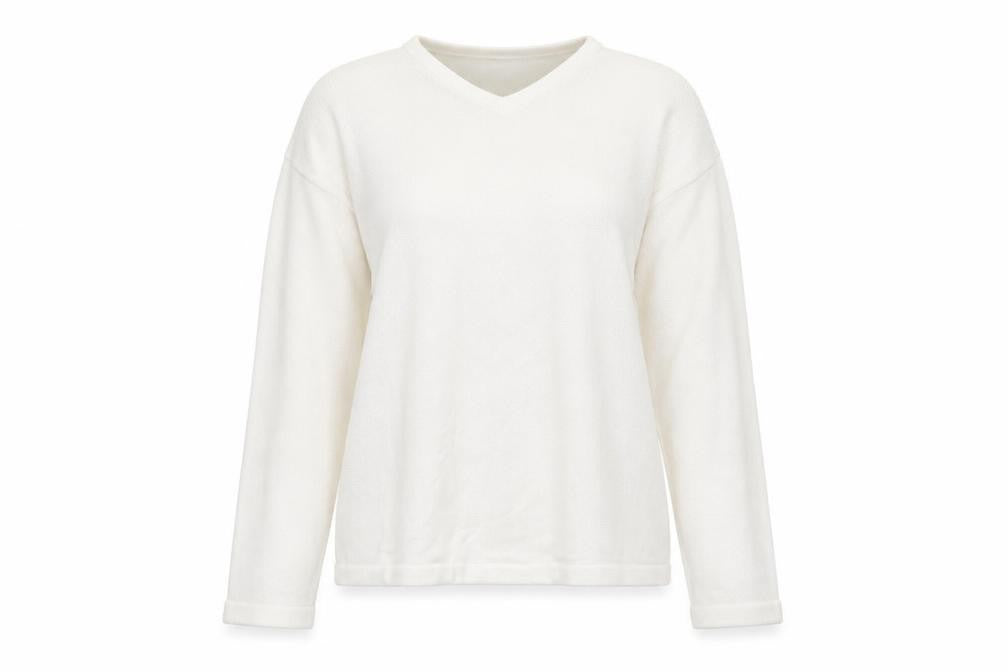 Front view of Linea women’s white jumper, size S